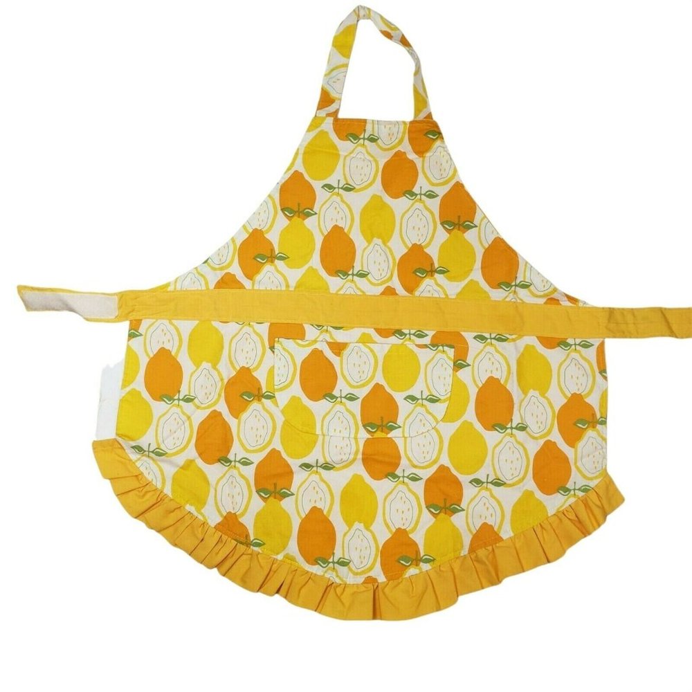 Child's  Apron; Citrus Pattern Lined with Pocket 28 X 20in